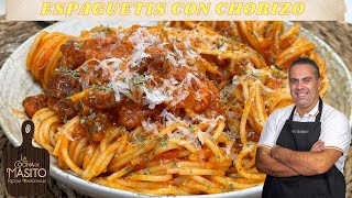 Espaguetis con chorizo RECETA FACIL [upl. by Bouchard]