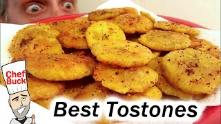 Fried Green Plantains  Best Tostones Recipe [upl. by Lambrecht650]