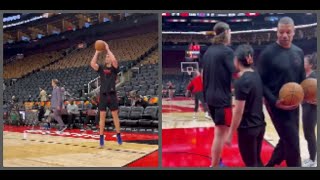 Kelly Olynyk warming up ahead of tonight’s debut with the Raptors [upl. by Holman]