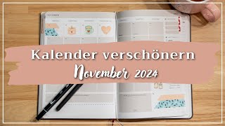 LEBENSKOMPASS Kalender verschönern  NOVEMBER 2024 🫖🩷  Plan with me [upl. by Stoeber]