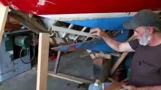 Part 4  Herreshoff 12 112  Steam bending wood in a plastic bag for a replacement timber [upl. by Reckford]