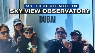 Sky Views Observatory DubaiThe Thrilling glass slide at 53rd Floor  4K  Dubai Tourist Attraction [upl. by Ytsirhc166]