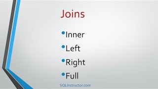 SQL Tutorials  Joins  Inner  Left Right amp Full [upl. by Jehial60]