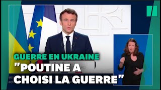 Allocution dEmmanuel Macron sur lUkraine 2 mars 2022 [upl. by Annaillil810]