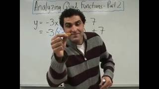 Algebra 2 – Analyzing Quadratic Functions part 2 [upl. by Atalee]