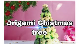 origami Christmas tree🎄christmasdecor diy craft handmade minidecor diydecor homedecor [upl. by Goda]