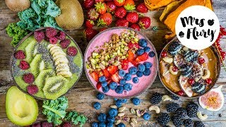 3 gesunde Smoothie Bowls  vegan zuckerfrei amp glutenfrei [upl. by Yhtuv613]