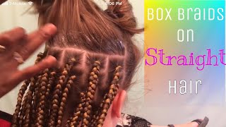 Box braids on straight Caucasian hair [upl. by Orpha]