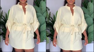 How to sew a trendy dolman dress with a drawstring waistline [upl. by Dennard147]