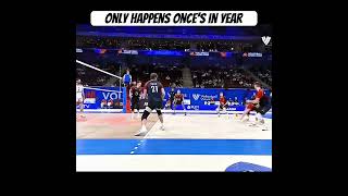 Insane moments in volleyball 😨 viralshort volleyballworld volleyball sports foryou trending [upl. by Destinee]