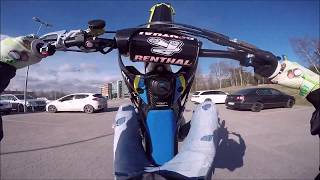 Supermoto with Skovby Wheelies Crash and Streetmurder [upl. by Dalton]