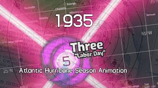 1935 Atlantic Hurricane Season Animation v2 [upl. by Linneman]