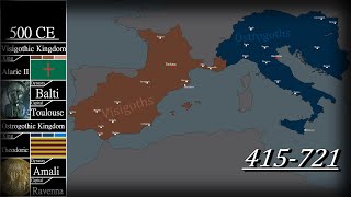 History of the Visigoth amp Ostrogoth Kingdoms  Every Year [upl. by Ttik]