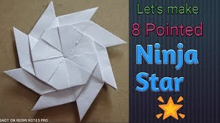 Lets make 8 Pointed Ninja Star  Lets learn origami [upl. by Blondy792]