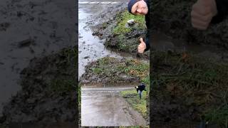 S0282 Draining a big puddle on an access road in Germany shorts [upl. by Selimah]