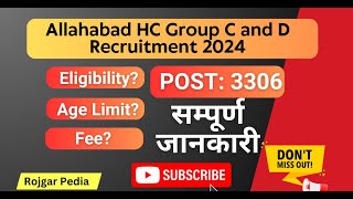 Allahabad HC Group C and D Recruitment 2024  Allahabad HC Group C and D Eligibility 2024  Age [upl. by Browning725]