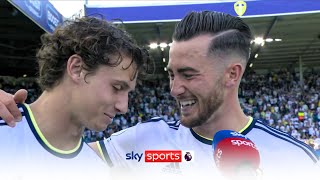 quotWelcome to the Premier Leaguequot 🤩  Aaronson and Harrisons wholesome postmatch interview [upl. by Yablon233]