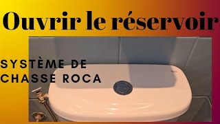 Démonter réparer réservoir chasse deau WC bouton poussoir nouveau Roca Zoom Sedépanner [upl. by Candra]