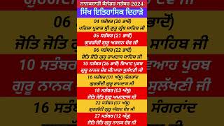 Nanakshahi Calendar September 2024 l Sikh Historical Days l Gurpurab September 2024 l [upl. by Kristo]