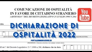 Dichiarazione di ospitalità 2022 [upl. by Eldin]