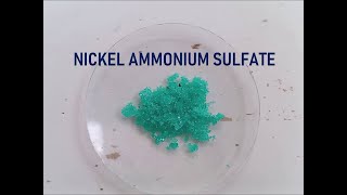 Preparation of Nickel ammonium sulfate chemistry [upl. by Lrac]