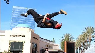 REAL LIFE NINJA IN PUBLIC  Flips Tricks and Martial Arts [upl. by Hcurob]