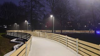 Neues aus Linz 30 Eislaufstrecke durch den Park im Parkbad [upl. by Illah]