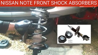 Nissan Note Front Shock Absorber Strut and Strut Mount Replacement Nissan Note Noisy Suspension [upl. by Aicirtal]