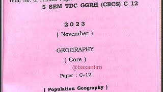 BA 5th semester geography honours core paper c 12 Dibrugarh University 2023 population geography [upl. by Girhiny]