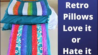 How to make Easy RETRO Pillow Cases for Quilts quilting quiltblocks [upl. by Arhat601]