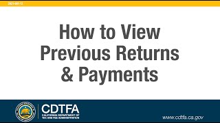 How to View Previous Returns and Payments [upl. by Collin]