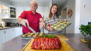 ROLLO de CARNE Molida con PANCETTA Ahumada al Horno Receta Fácil y Rápida de Meatloaf 🍖 [upl. by Annoj]