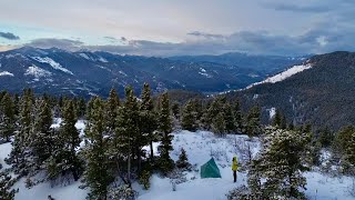 Overnight in the Snow amp Clouds  Mountain Camping  Alberta Canada [upl. by Quickman]