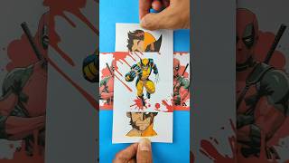 Deadpools and Wolverine Costume Change in Paper Fold Transformation Art deadpool wolverine [upl. by Lau]