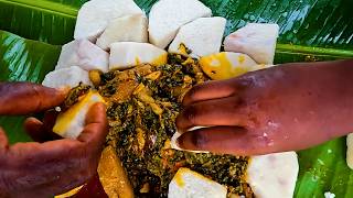 How i Prepared The Authentic Ghana Village KONTOMIRE STEW With Grandpa  food village africa [upl. by Nnylarak]