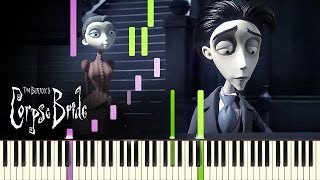 PIANO TUTORIAL quotVictors Piano Soloquot  Tim Burtons Corpse Bride Piano Cover Synthesia Movie [upl. by Ayokal]