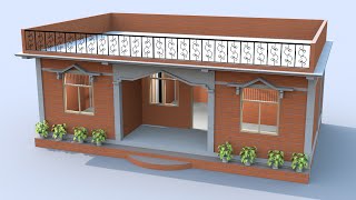 Nice house design for village BUDGET 5 LACK आकर्षक घर। Small village home plan with 2 bedrooms [upl. by Eelasor757]