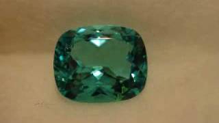 Paraiba Tourmaline 290 Cushion Blue Green [upl. by Goetz]