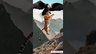 eagle have a tiger as pray tiger struggle hard both fall and die funny eagleviral [upl. by Dew527]