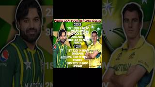 Pak tour of Aus schedule  tour aus  schedule shorts [upl. by Gluck]