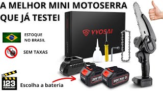 MINI MOTOSERRA WOSAI MOTOR BRUSHLESS 20V COMPLETA COM BATERIA CARREGADOR E PRONTA ENTREGA NO BRASIL [upl. by Seigler573]