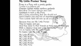 Lyrics My Little Ponies Song  MLP Seven Songs and a Story [upl. by Anyehs]