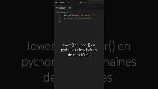 Convertir du texte en majuscule ou en Minuscule python youtubeshorts [upl. by Theressa]