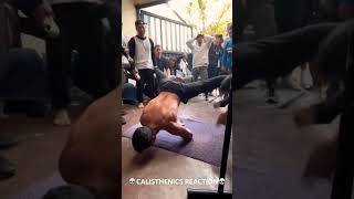 PEOPLE REACTION TO CALISTHENICS🔥 planche respect reaction motivation calisthenics fitness gym [upl. by Humberto2]