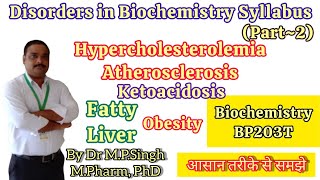 Disorders of Biochemistry Syllabus Part2  Ketoacidosis Atherosclerosis Fatty Liver Obesity [upl. by Ardnuasal]