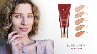 MISSHA M Perfect Cover BB Cream SPF 42 PA Review  Application  CloseUps  Light Beige [upl. by Koblas]