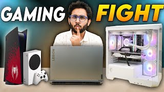 Gaming Laptop Vs Gaming Console Vs Gaming PC Build  Ultimate Comparison [upl. by Lassiter107]