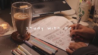 STUDY WITH ME 3hrs ‧˚･☾ exam edition 5010 pomodoro [upl. by Adest]