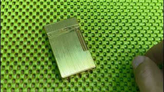 St Dupont lighter gold brushed L2 SOUND 🛎️ [upl. by Darum]