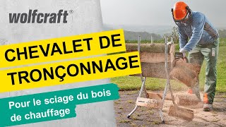 Le chevalet de tronçonnage mobile et compact pour le sciage du bois de chauffage  wolfcraft [upl. by Cherianne337]